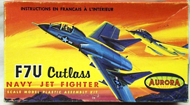 Aurora 1/70 F7U Cutlass Navy Jet Fighter - Canada Issue, 496-100 plastic model kit
